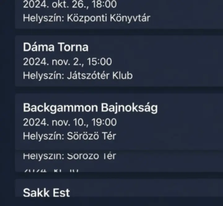 Társasjáték eseménykártyák