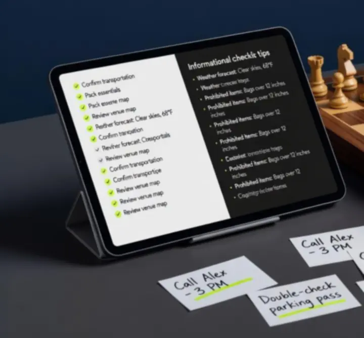 Felhasználó tablet kijelzőn böngészik eseményinformációkat